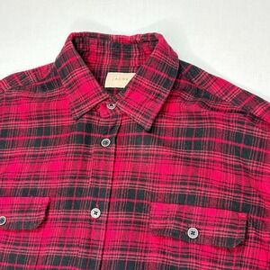 Jachs XXL Mens‎ Red Black Plaid Flannel Shirt Button Up Long Sleeve